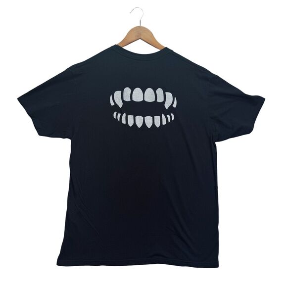 Chomp Fangs Teeth Streetwear Hip Hop Tee Horror Designer Black T Shirt sz L - Picture 2 of 4